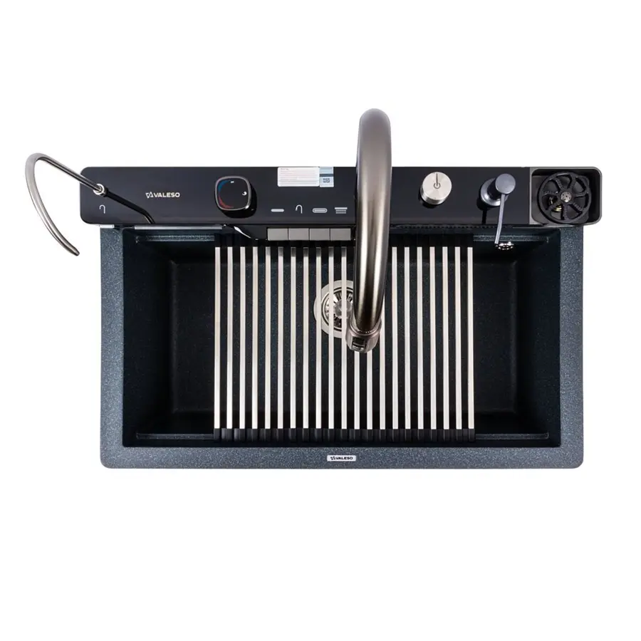 Гранитная мойка для кухни VALESO EVANORA 7546 матовая Антрацит