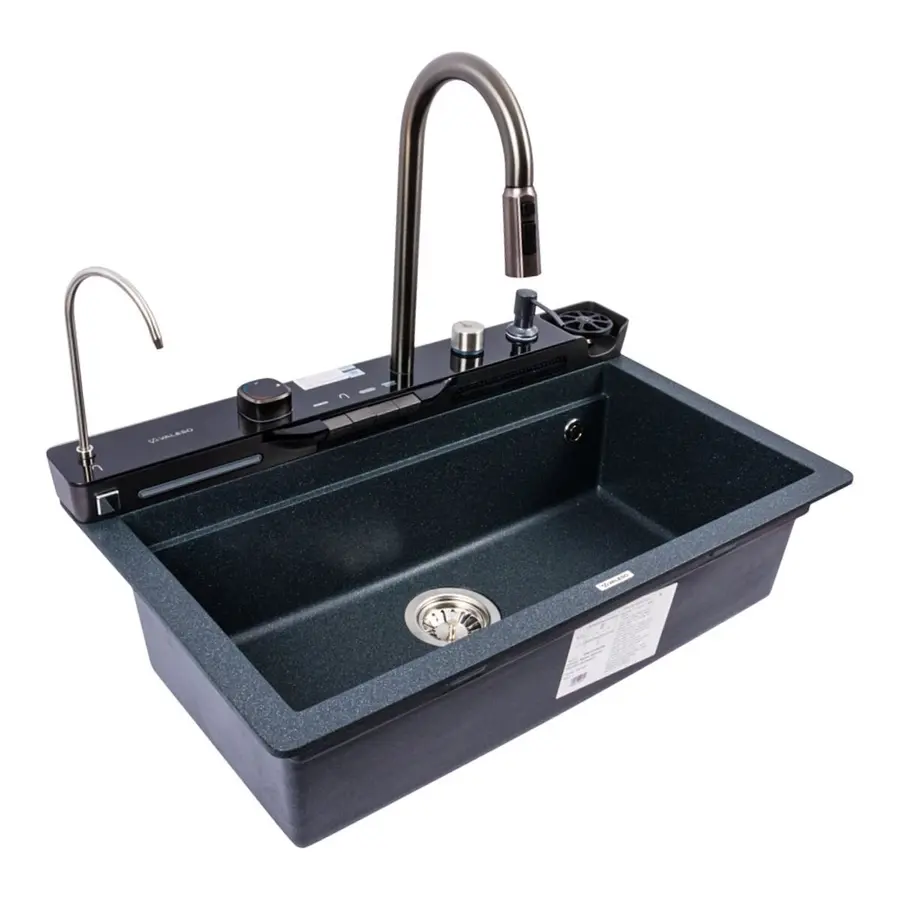 Гранитная мойка для кухни VALESO EVANORA 7546 матовая Антрацит