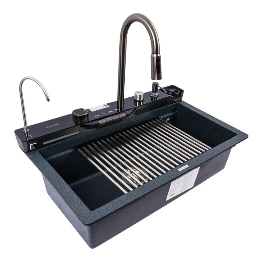 Гранитная мойка для кухни VALESO EVANORA 7546 матовая Антрацит