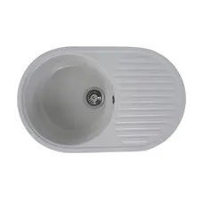 Гранітна мийка для кухні Platinum 7346 ASTORIA глянець Біла в крапку