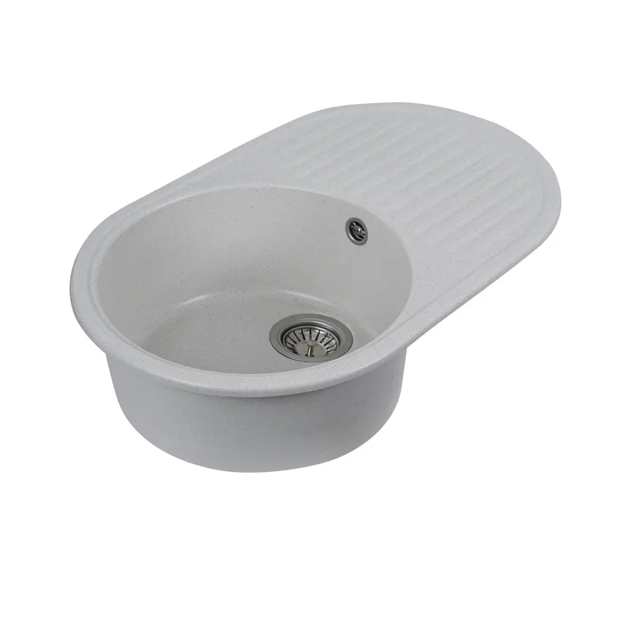 Гранітна мийка для кухні Platinum 7346 ASTORIA глянець Біла в крапку