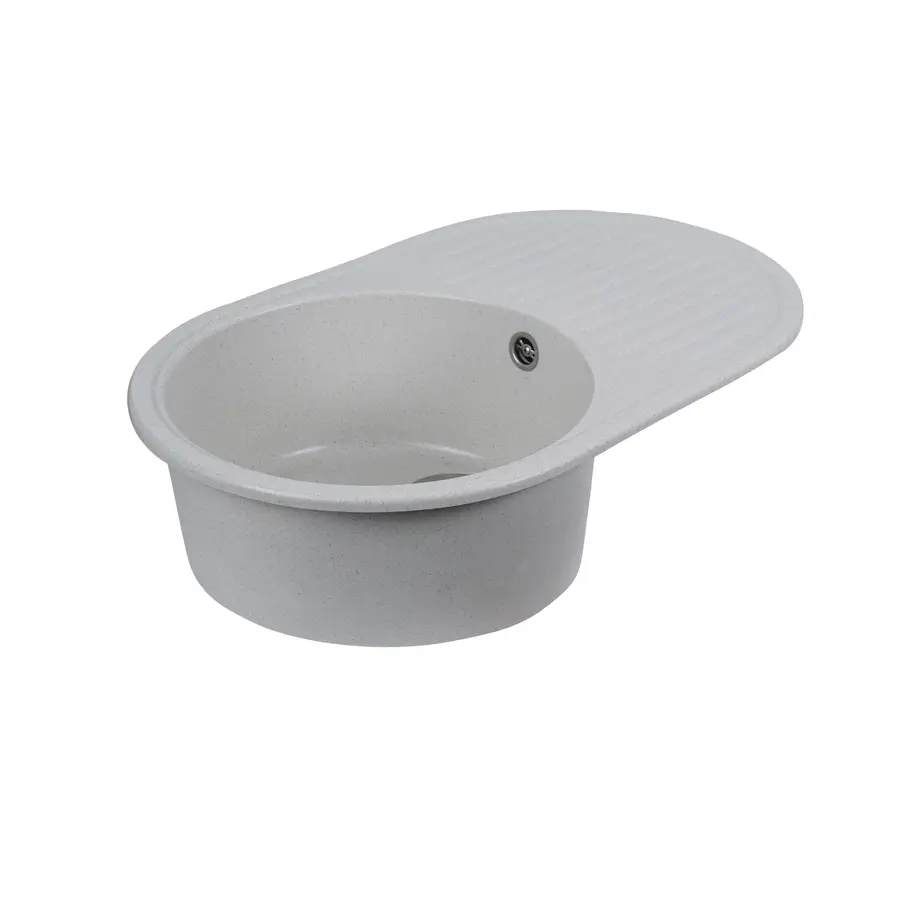 Гранітна мийка для кухні Platinum 7346 ASTORIA глянець Біла в крапку