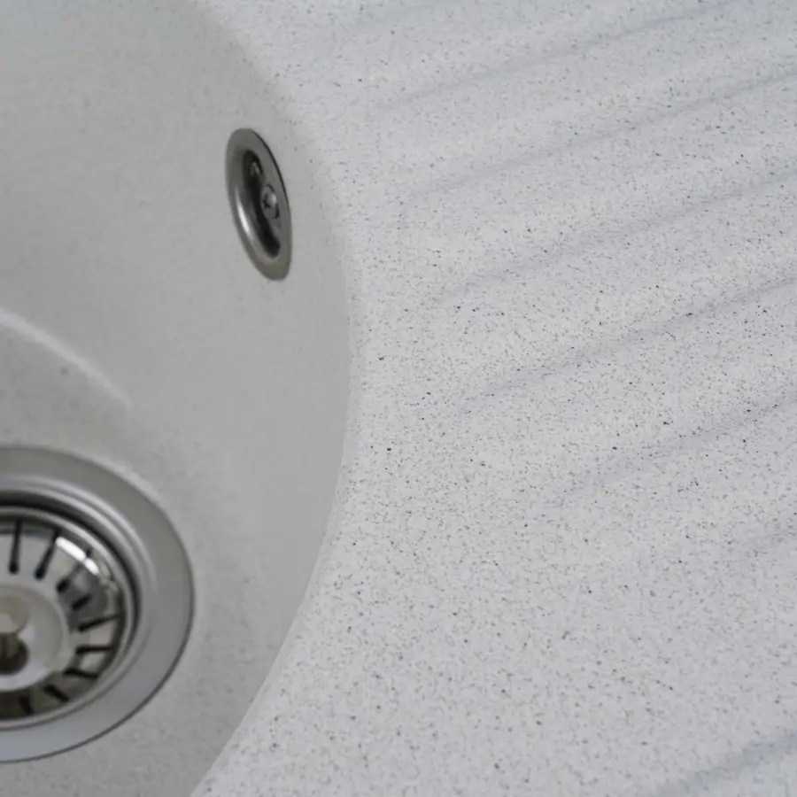 Гранітна мийка для кухні Platinum 7346 ASTORIA глянець Біла в крапку