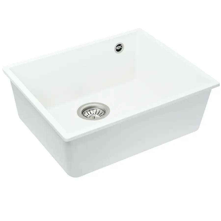 Гранітна мийка для кухні Platinum 5444 OASIS матова Білосніжна