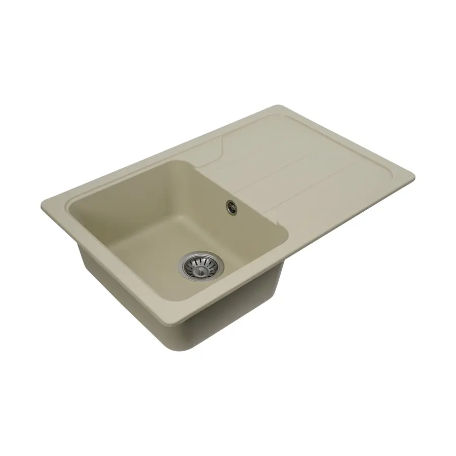 Гранітна мийка для кухні Platinum 7850 CAMELIA глянец Айворі