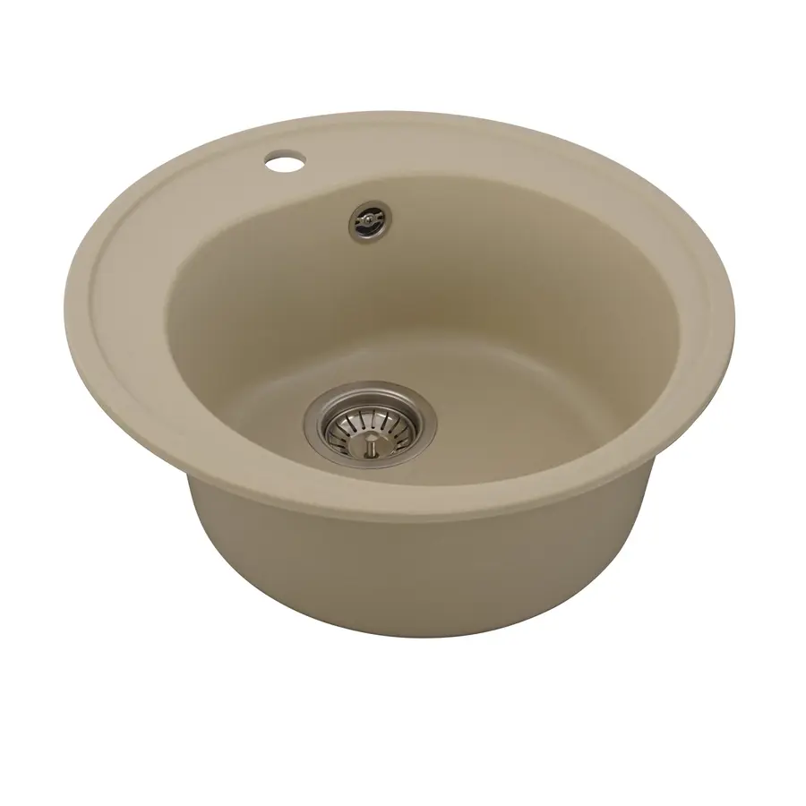 Гранітна мийка для кухні Platinum 510 LUNA матова Айворі