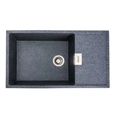 Гранітна мийка для кухні Platinum 8650 DIAMOND матова (графіт)