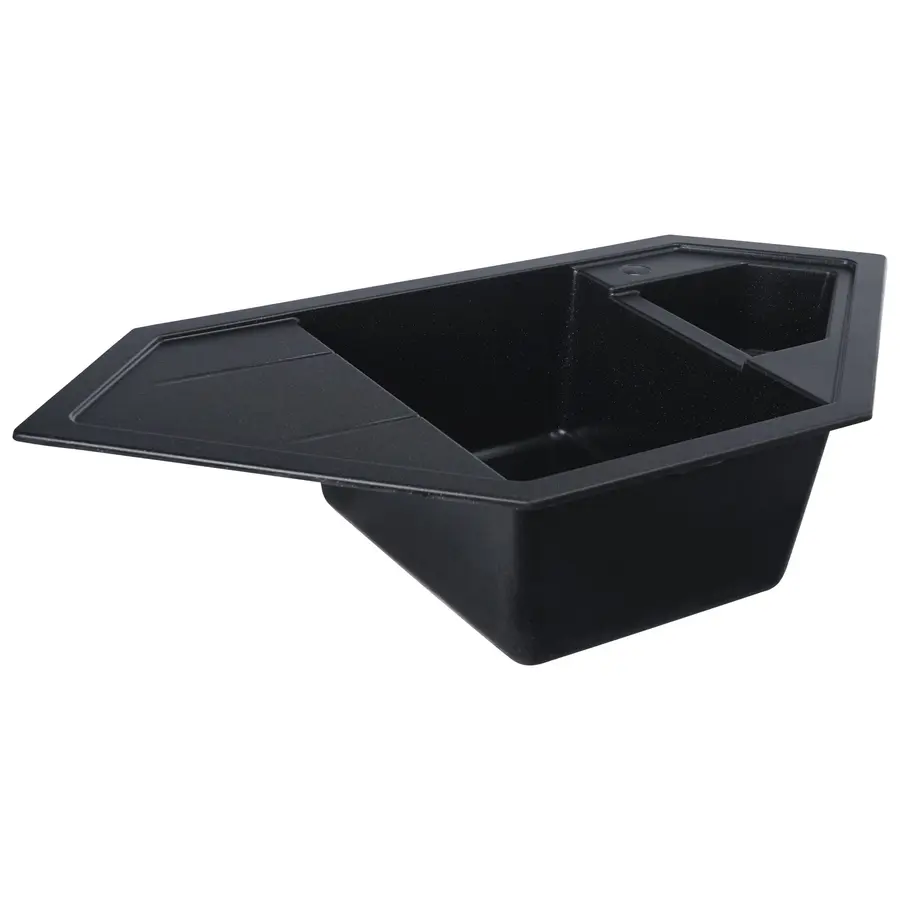 Гранітна мийка для кухні Platinum 9950 PANDORA матова Чорний металік