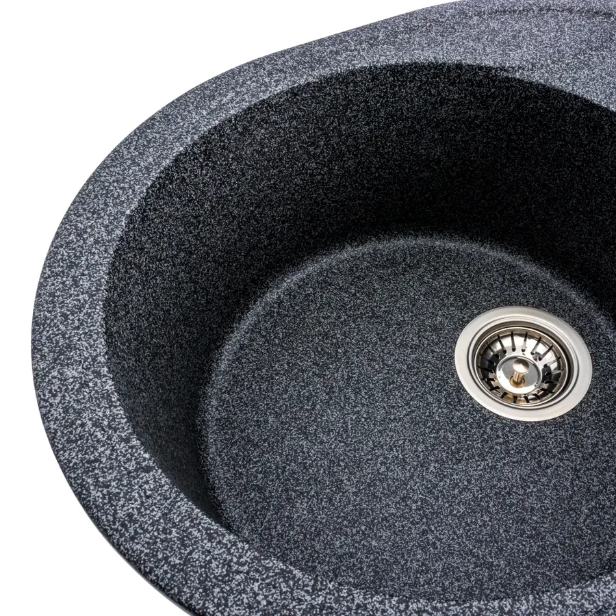Гранітна мийка для кухні Platinum 5847 ONYX матова (графіт)
