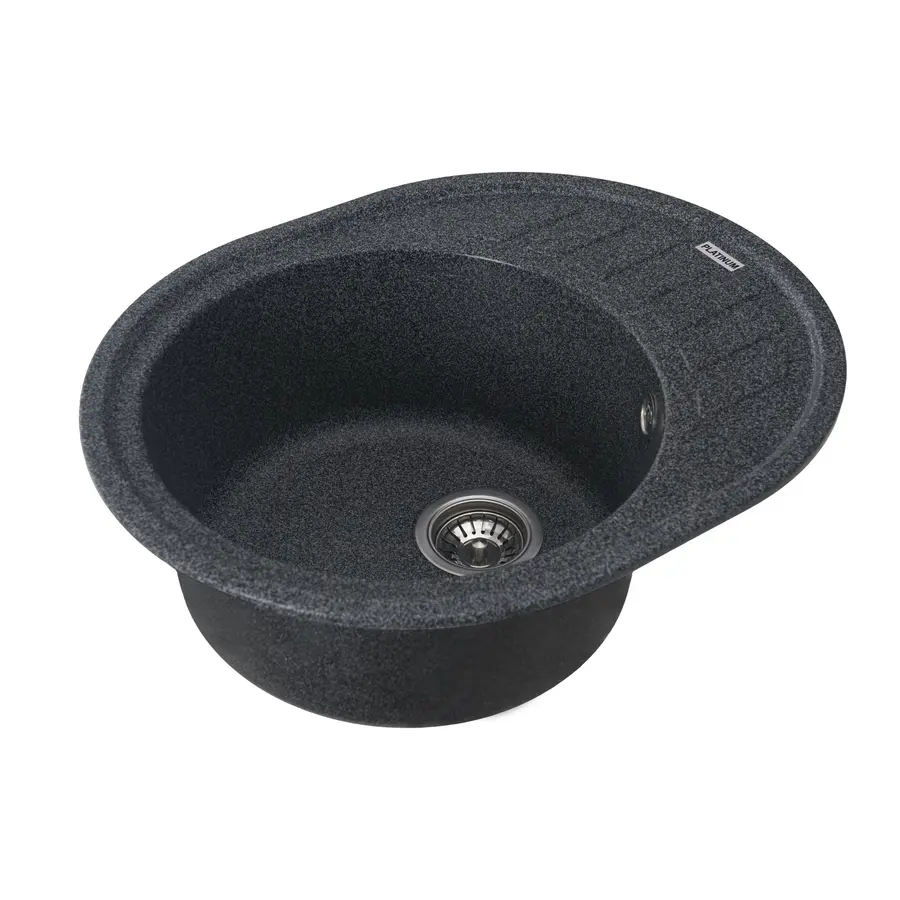 Гранітна мийка для кухні Platinum 6250 SOUL матова Графіт