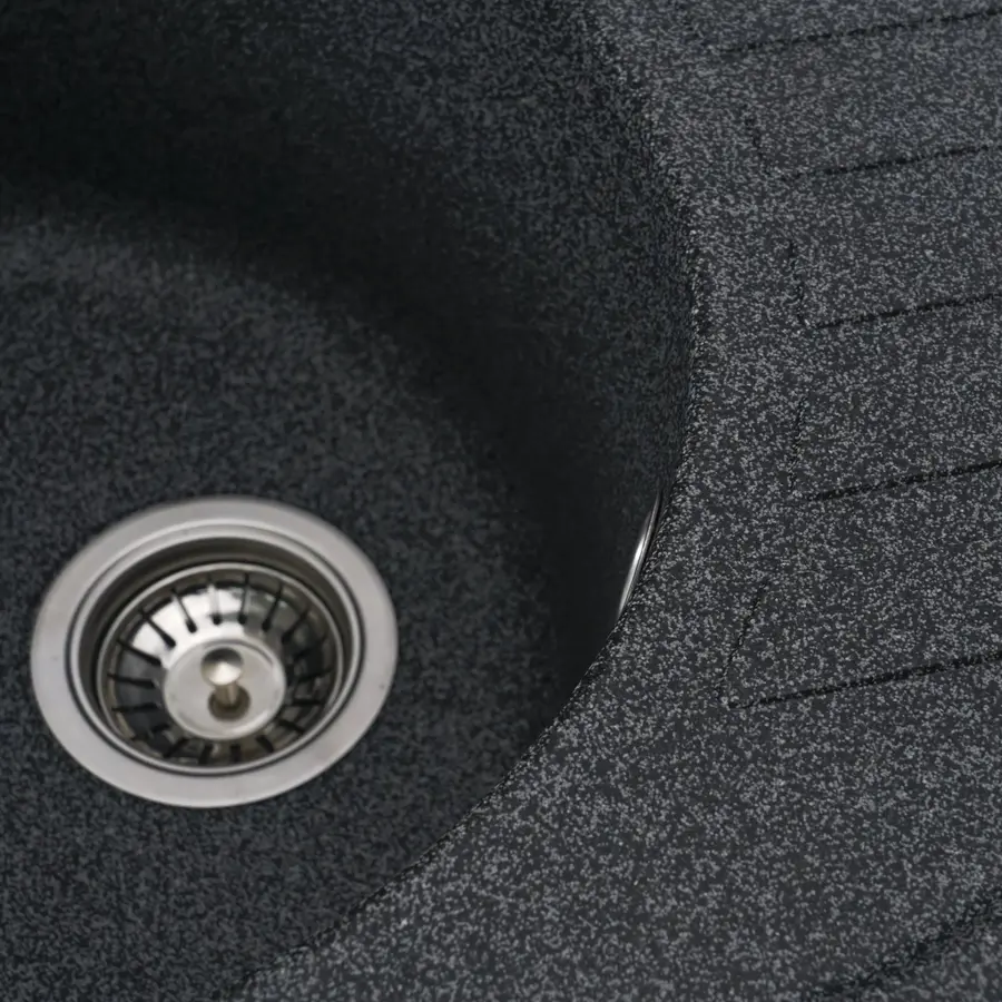 Гранітна мийка для кухні Platinum 6250 SOUL матова Графіт