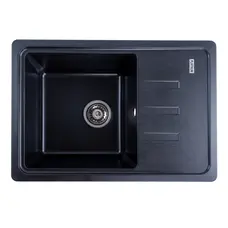 Гранітна мийка для кухні Platinum 6243 LIANA матова Чорний металік