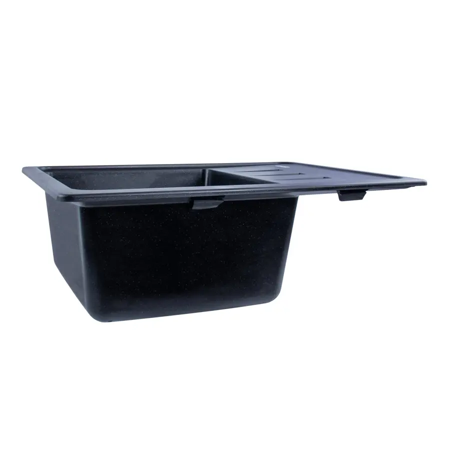 Гранітна мийка для кухні Platinum 6243 LIANA матова Чорний металік