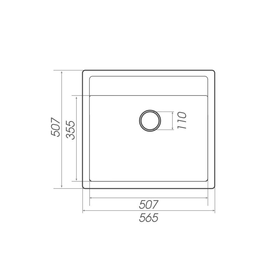 Гранітна мийка для кухні Platinum 5751 NIKA глянець Сірий мусон