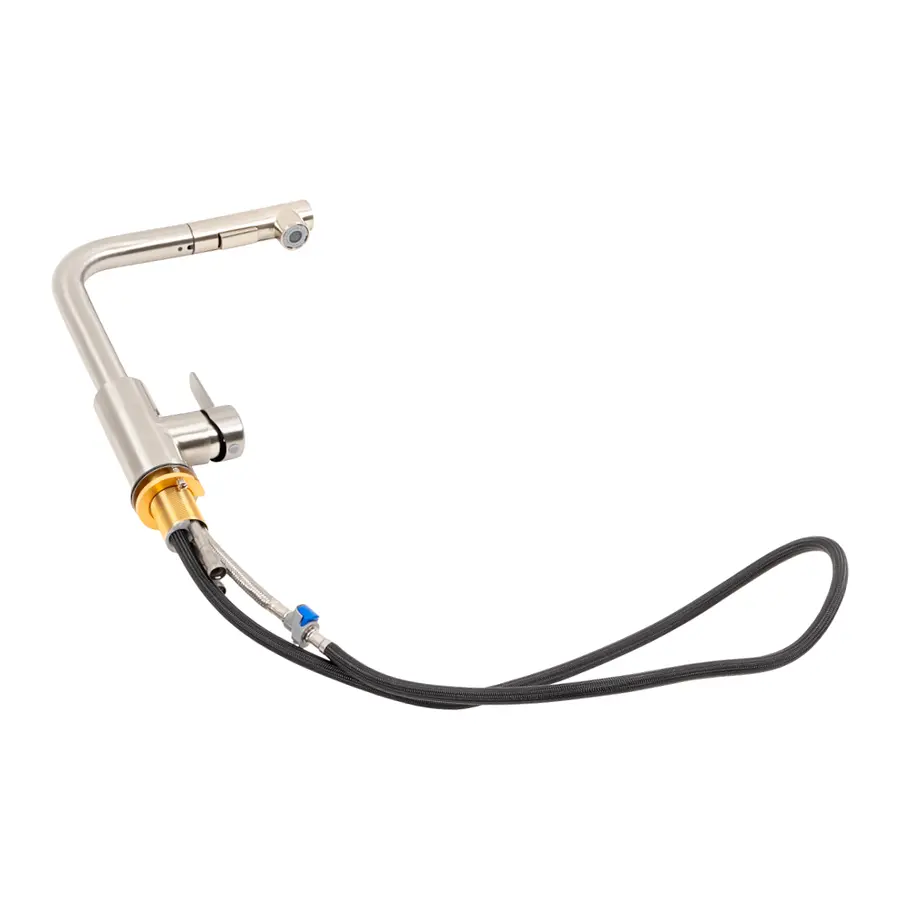 Смеситель кухонный с выдвижной лейкой FC-1 Platinum (brush)