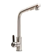 Смеситель кухонный с выдвижной лейкой FC-1 Platinum (brush)