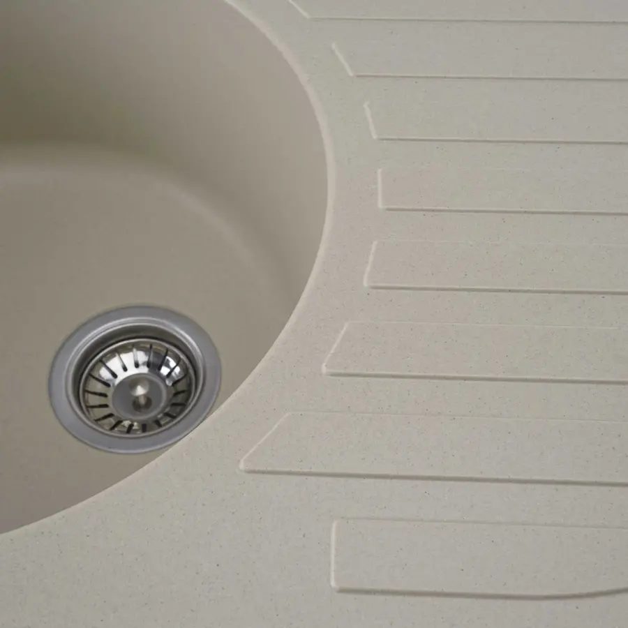 Гранітна мийка для кухні Platinum 7750 LIRA матова Айворі