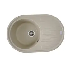 Гранітна мийка для кухні Platinum 7750 LIRA матова Айворі