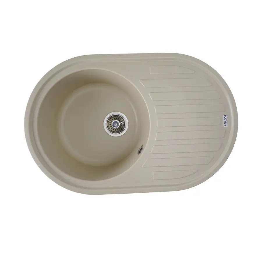 Гранітна мийка для кухні Platinum 7750 LIRA матова Айворі