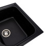 Гранітна мийка для кухні Platinum 7950 Equatoria глянець Чорний (Gold)