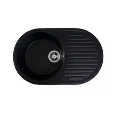 Гранітна мийка для кухні Platinum 7346 ASTORIA глянець Чорна