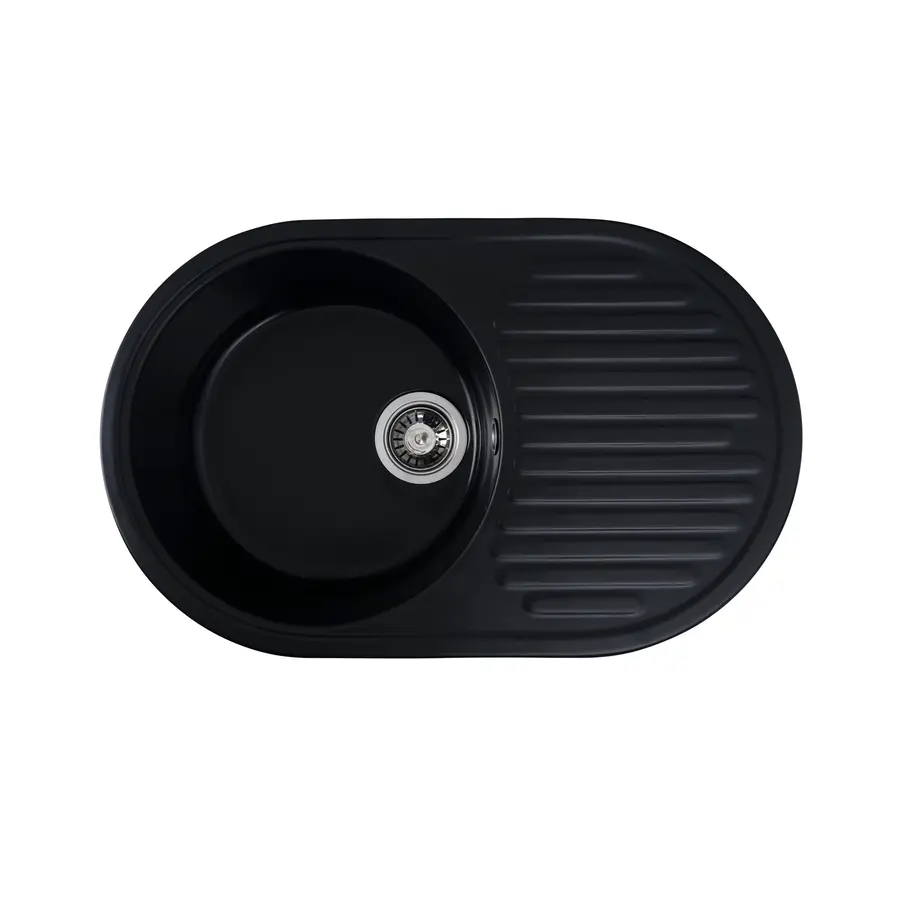 Гранітна мийка для кухні Platinum 7346 ASTORIA глянець Чорна