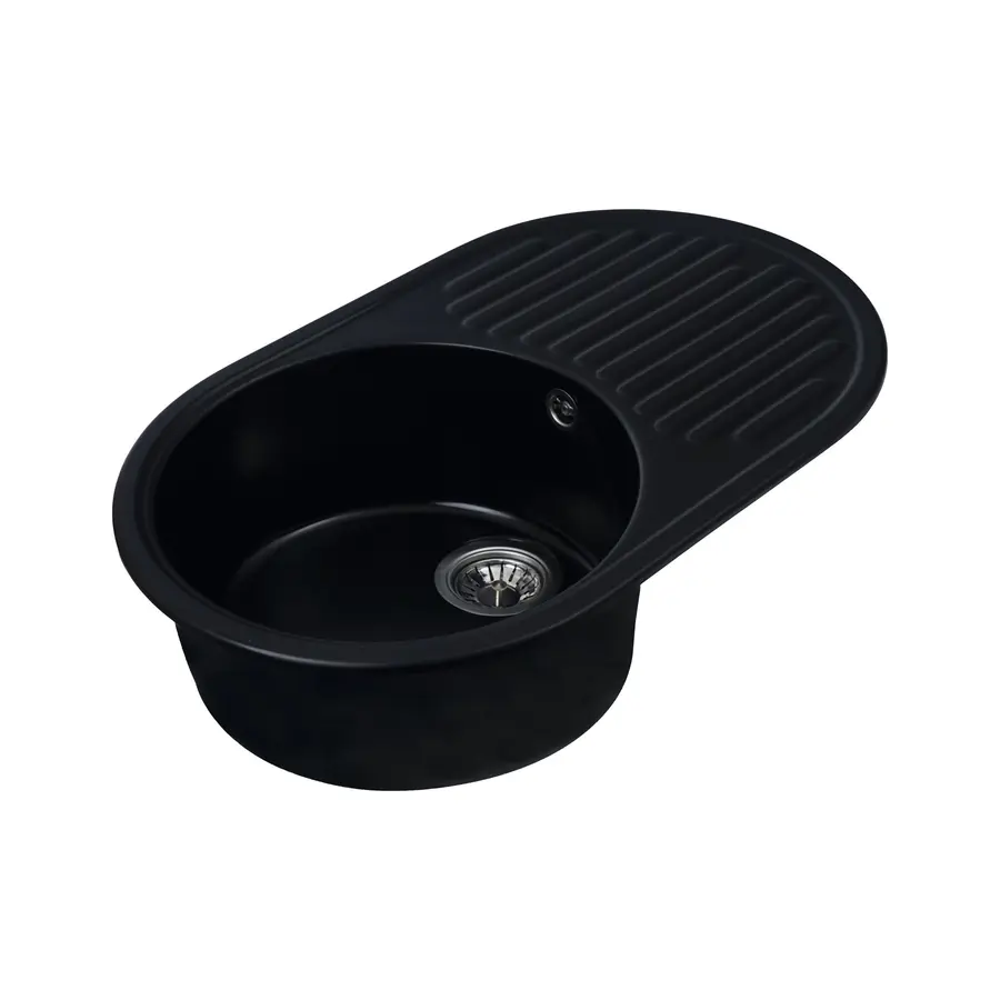 Гранітна мийка для кухні Platinum 7346 ASTORIA глянець Чорна