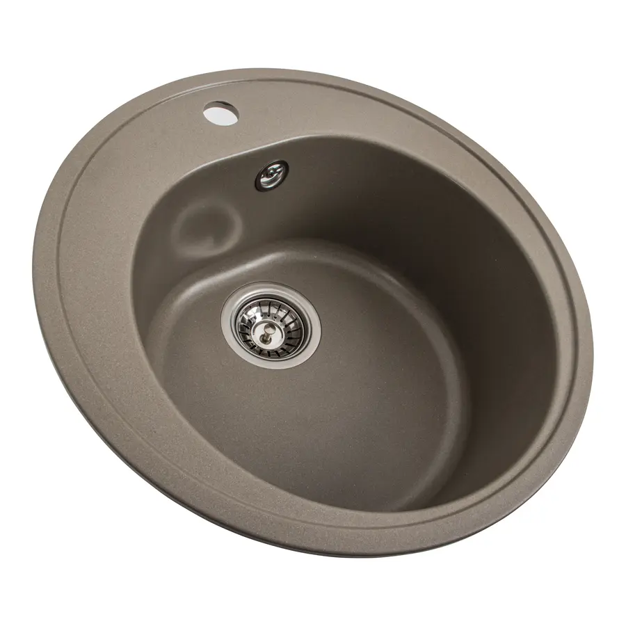 Гранитная мойка для кухни Platinum 510 LUNA матовая Титан