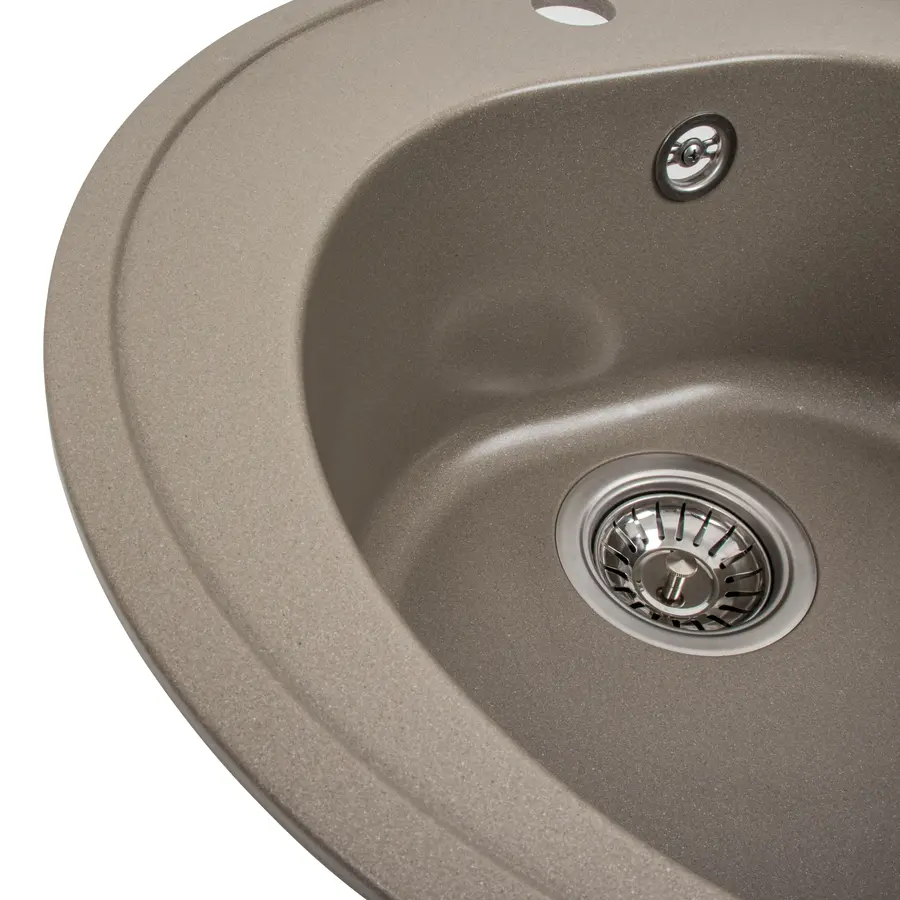 Гранитная мойка для кухни Platinum 510 LUNA матовая Титан