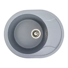 Гранітна мийка для кухні Platinum 5847 ONYX матова (сірий металік)