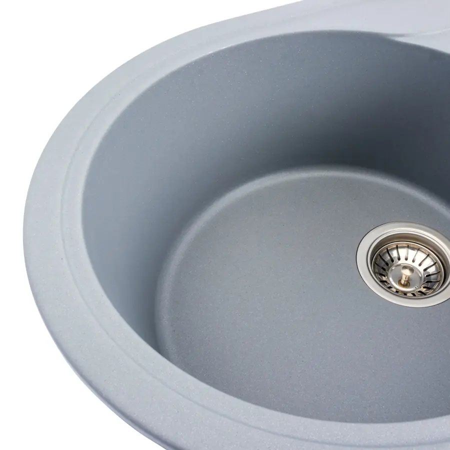 Гранитная мойка для кухни Platinum 5847 ONYX матовая (серый металлик)