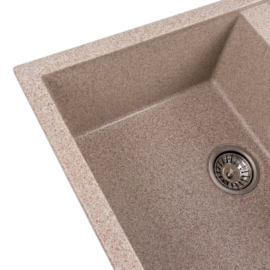 Гранітна мийка для кухні Platinum 7950 Selena матова Карамель