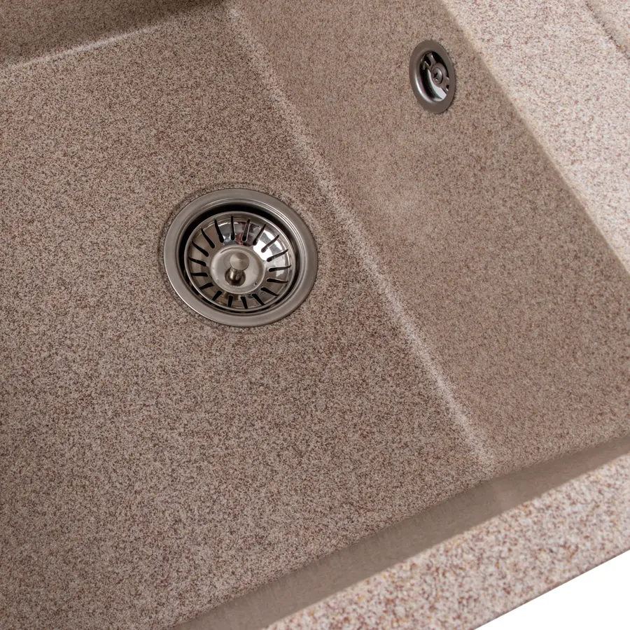 Гранітна мийка для кухні Platinum 7950 Selena матова Карамель