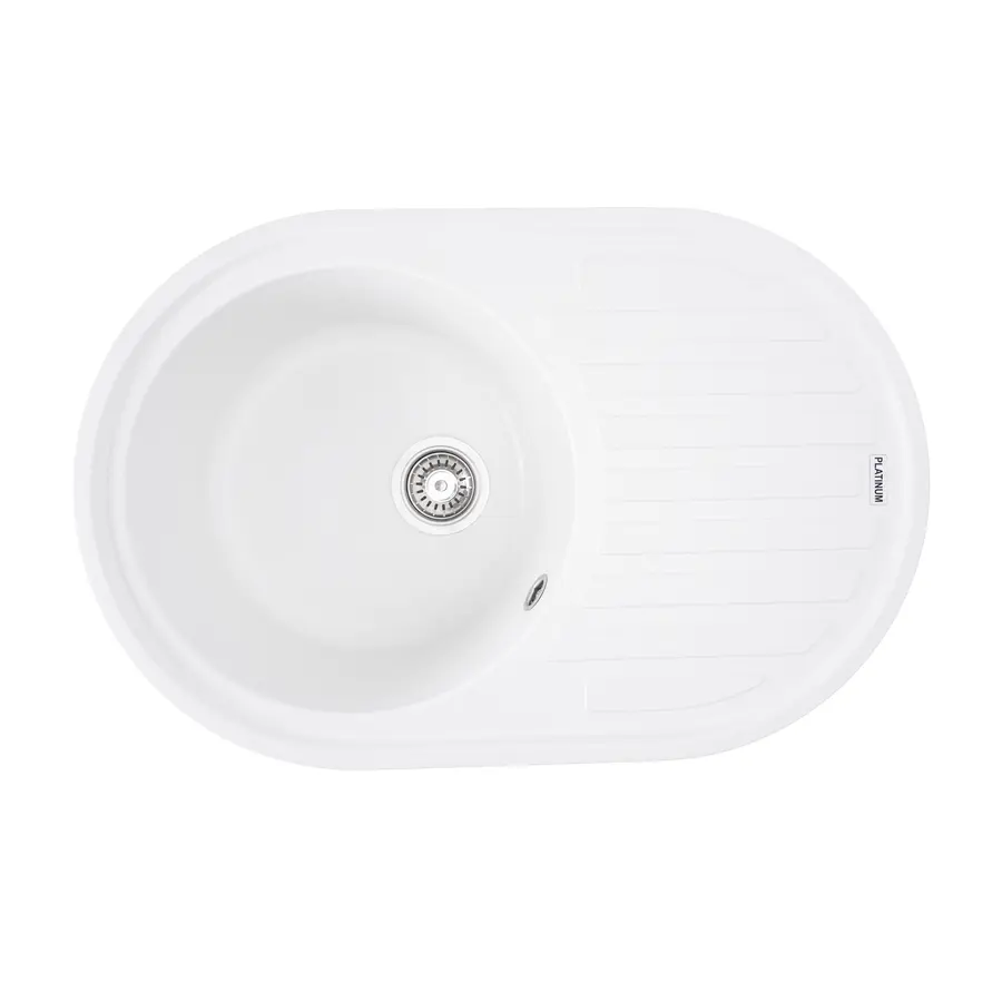 Гранітна мийка для кухні Platinum 7750 LIRA матова Білосніжна