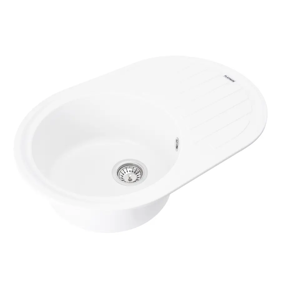 Гранітна мийка для кухні Platinum 7750 LIRA матова Білосніжна