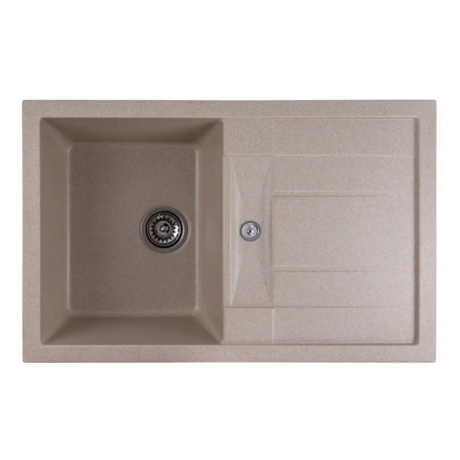 Гранітна мийка для кухні Platinum 7850 TROYA матова Сафарі