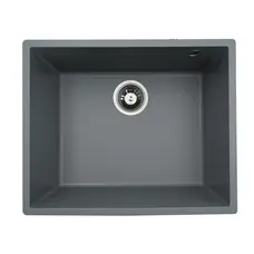 Гранітна мийка для кухні Platinum 5444 OASIS матова Сірий металік