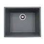 Гранітна мийка для кухні Platinum 5444 OASIS матова Сірий металік