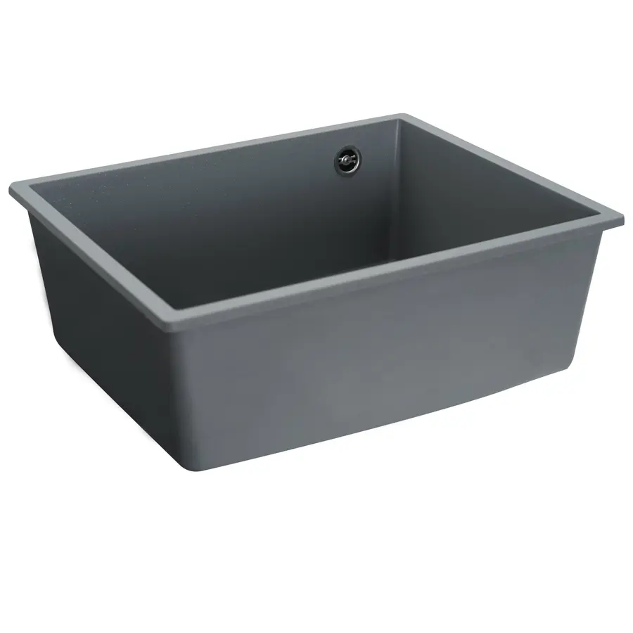 Гранітна мийка для кухні Platinum 5444 OASIS матова Сірий металік