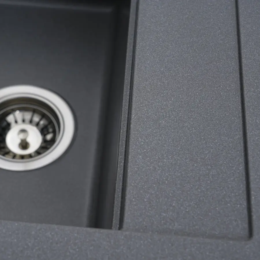 Гранітна мийка для кухні Platinum 5149 FIESTA матова Сірий мусон