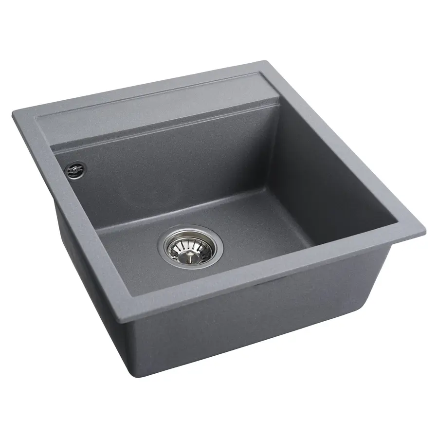 Гранітна мийка для кухні Platinum 5149 FIESTA матова Сірий мусон