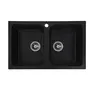 Гранітна мийка для кухні Platinum 7648W TWIN глянець Чорний металік