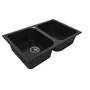 Гранітна мийка для кухні Platinum 7648W TWIN глянець Чорний металік