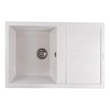 Гранітна мийка для кухні Platinum 7950 Selena матова Біла в крапку