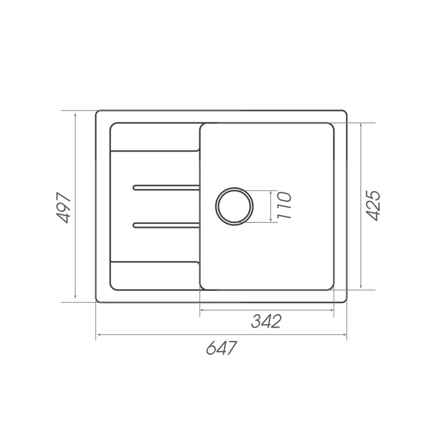 Гранітна мийка для кухні Platinum 6550 LOTOS глянець Графіт