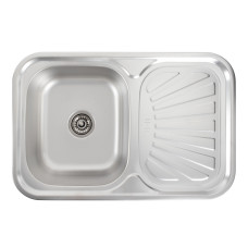 Кухонна мийка з нержавіючої сталі Platinum ДЕКОР 7549 (0,8/180 мм)