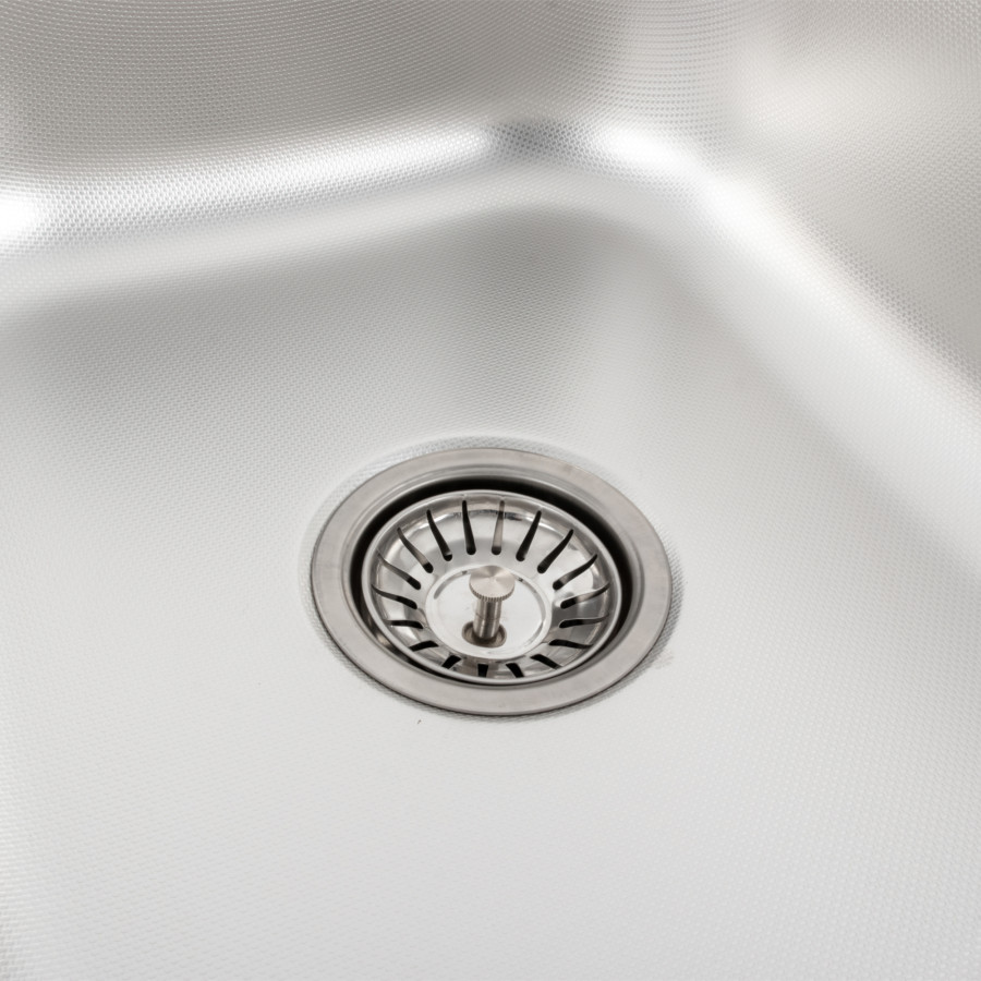 Кухонна мийка з нержавіючої сталі Platinum ДЕКОР 7549 (0,8/180 мм)