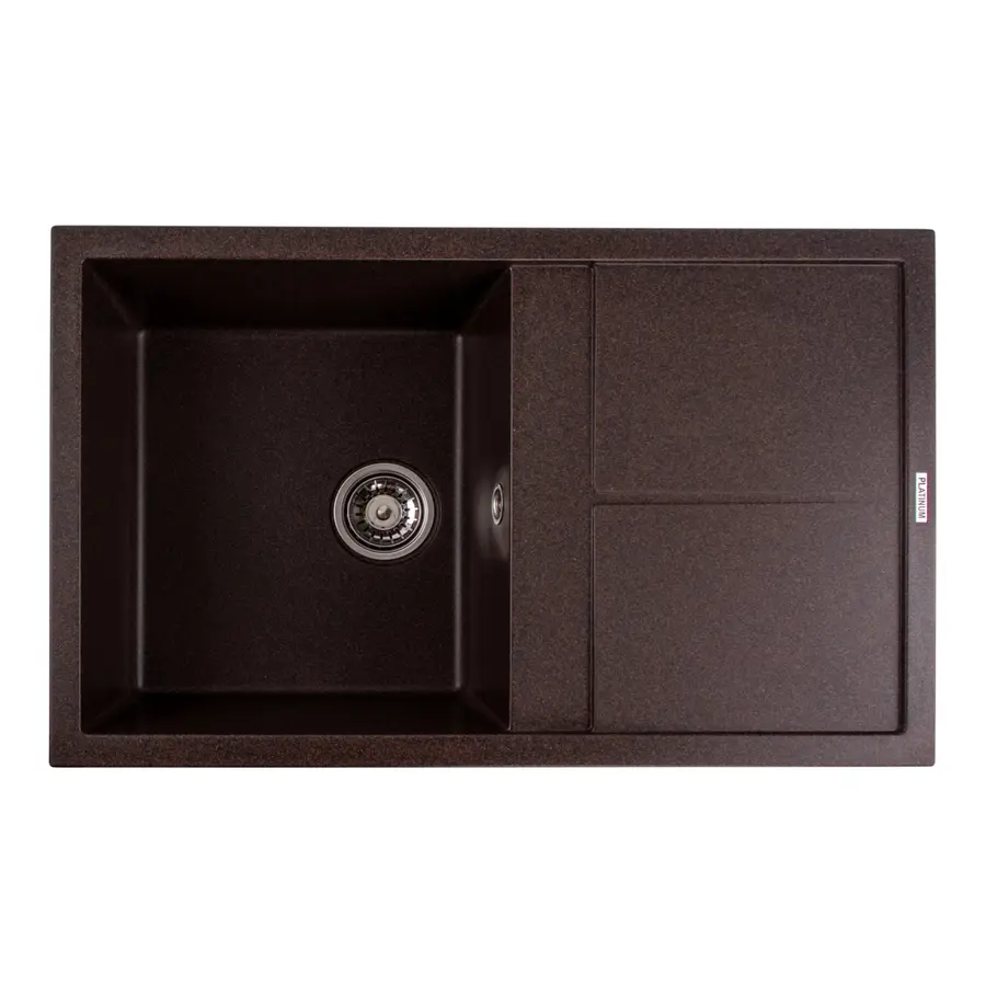 Гранітна мийка для кухні Platinum 7950 Selena матова Шоколад