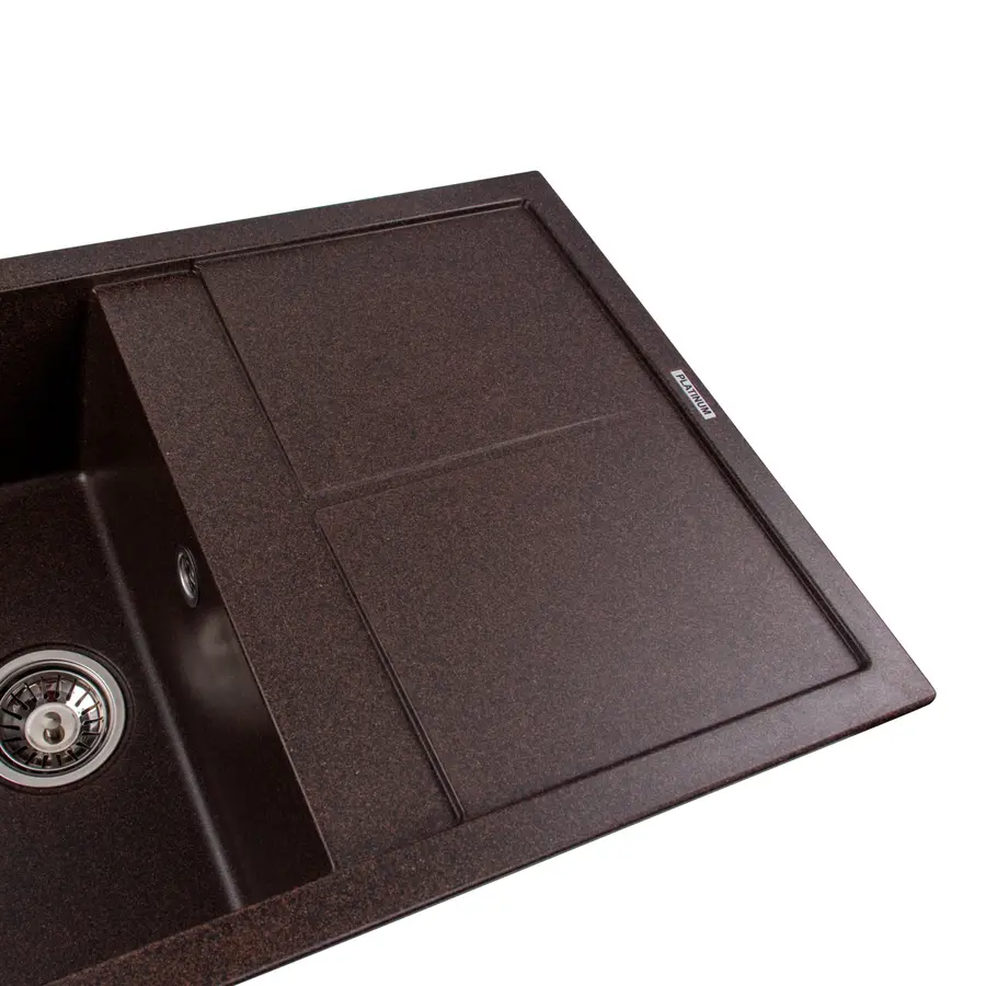 Гранітна мийка для кухні Platinum 7950 Selena матова Шоколад