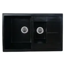 Гранітна мийка для кухні Platinum 7850W KESSAN глянець Чорна